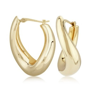 Yellow Gold Twist Hoop Earrings
