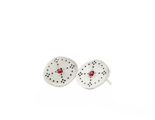 Adel Chefridi Nostalgia Ruby Stud Earrings