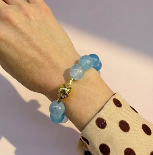 Ray Griffiths Aquamarine Bead Bracelet