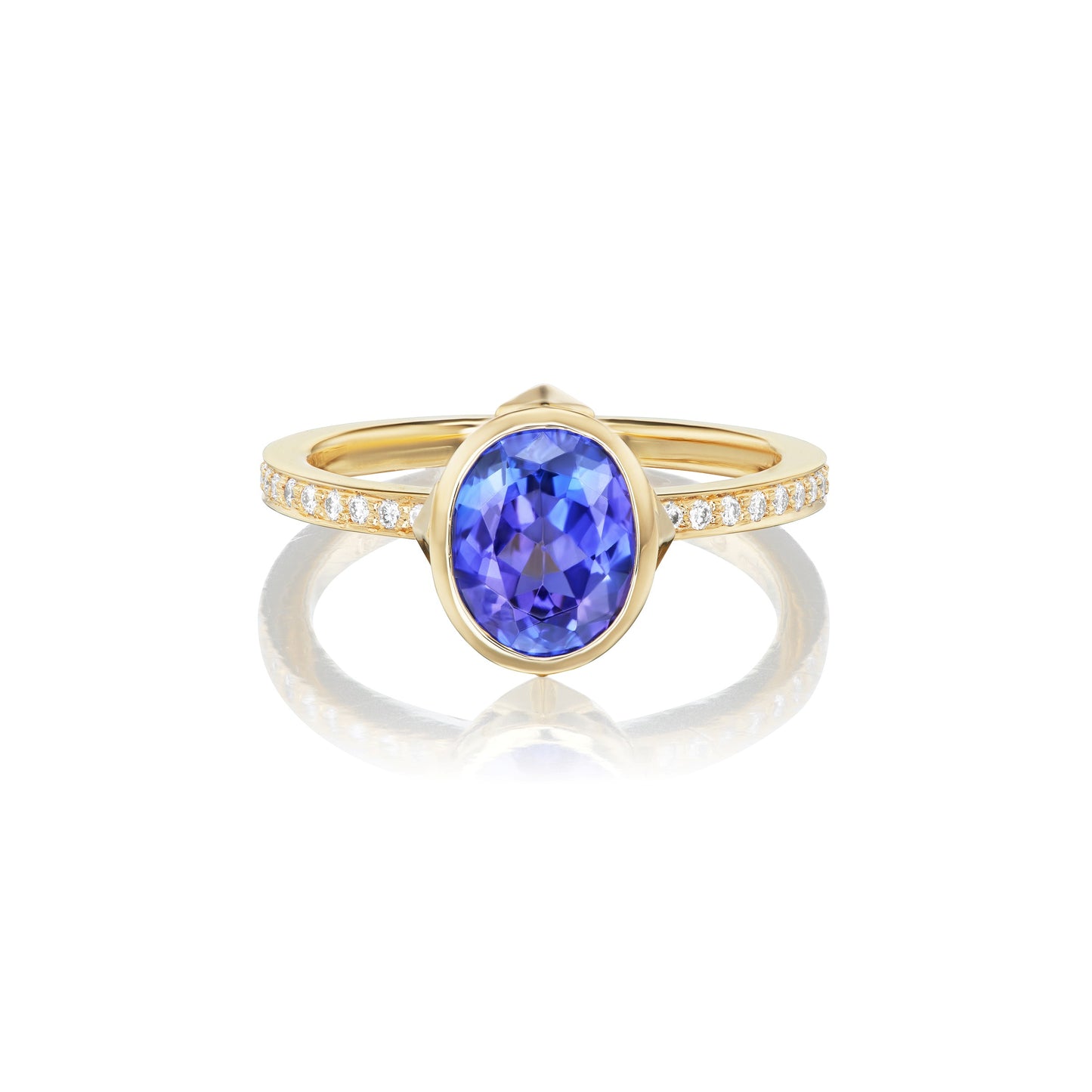 Chris Correia Yellow Gold Tanzanite and Diamond Ring