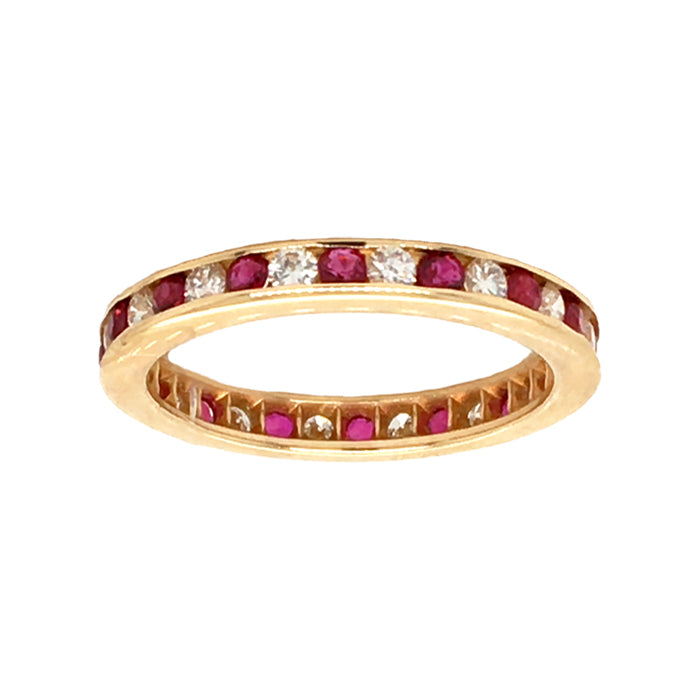 Suna Ruby and Diamond Eternity Band