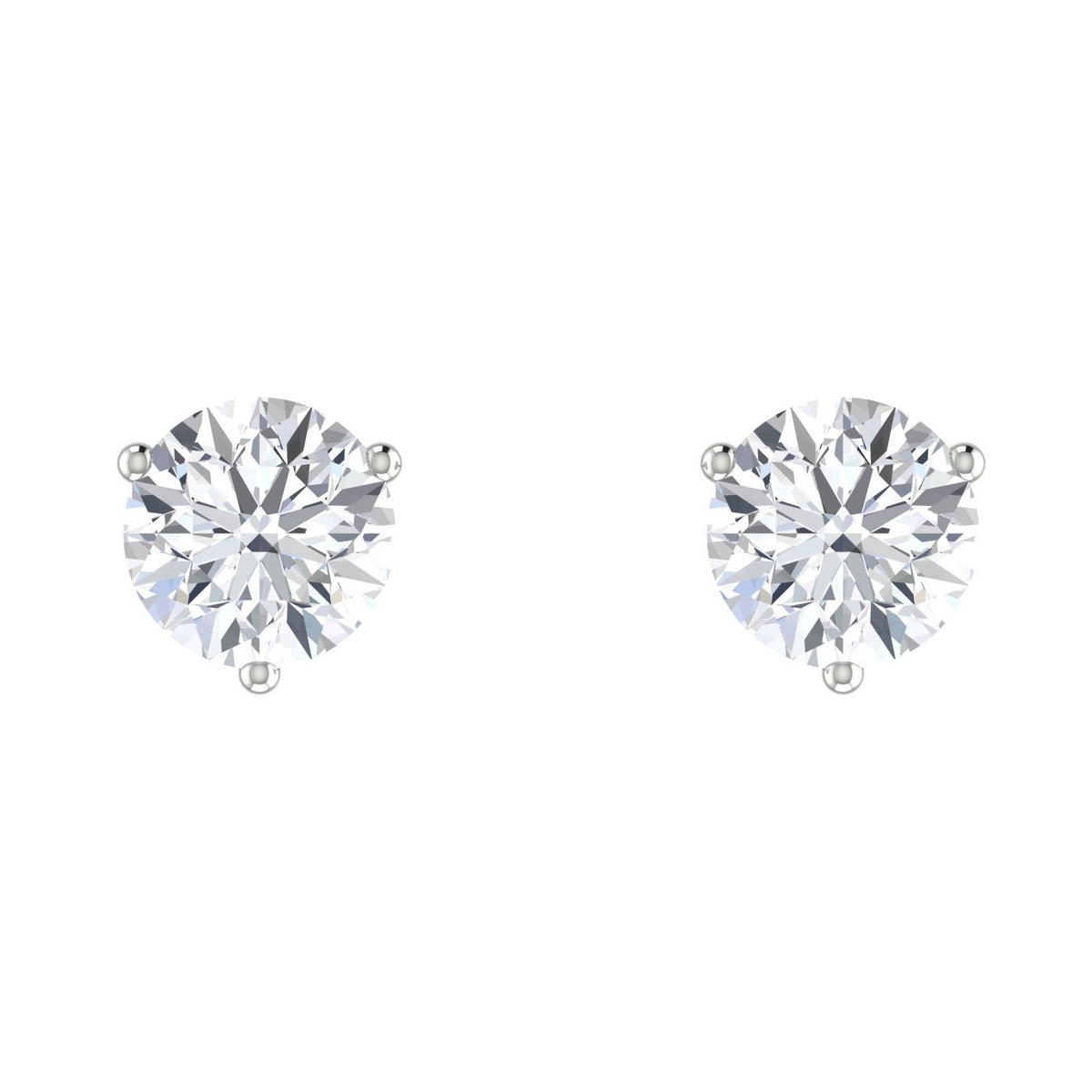 Round Diamond Stud Earrings