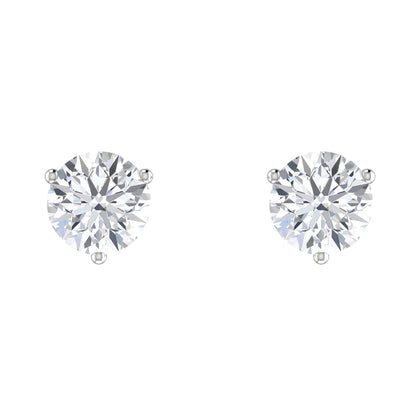 Round Diamond Stud Earrings