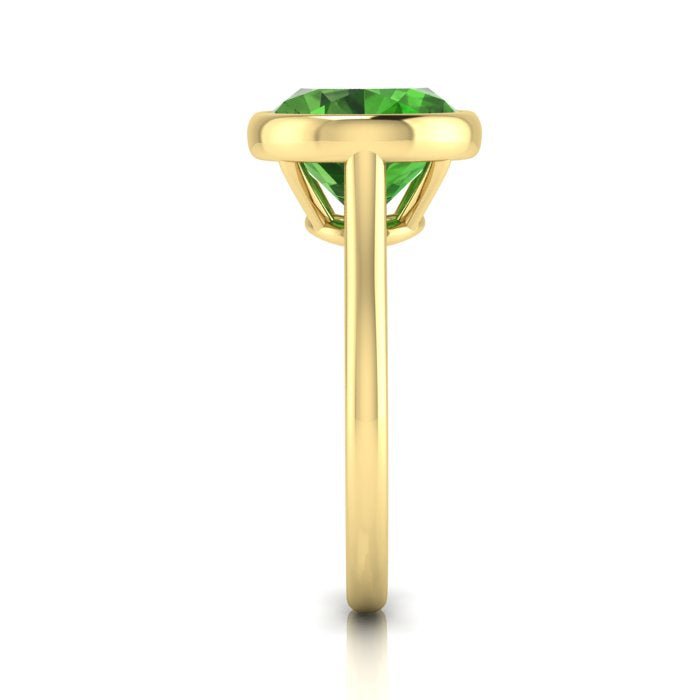 Yellow Gold Green Tourmaline Ring