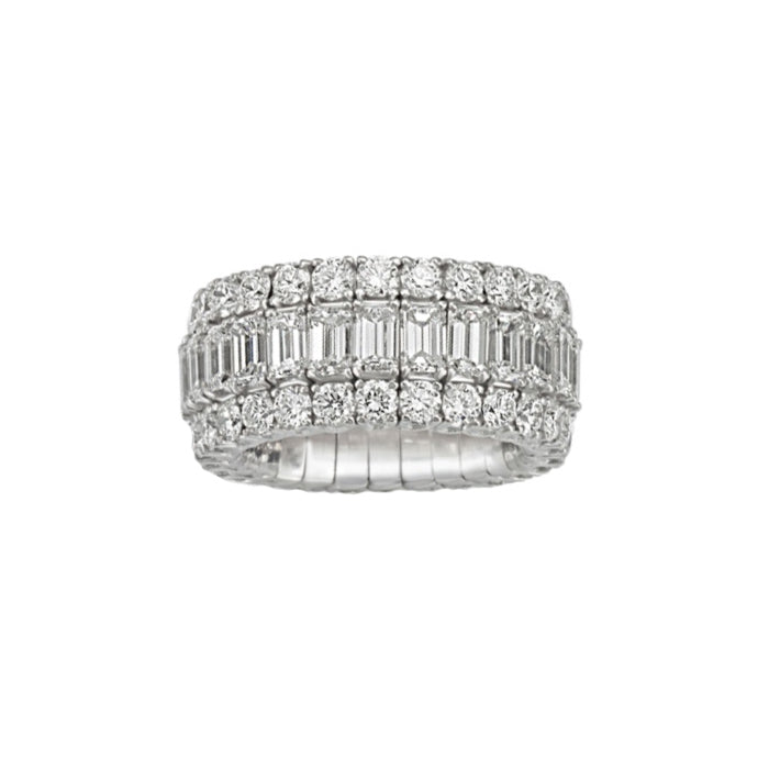 Picchiotti Xpandable™ Emerald & Round Cut Diamond Eternity Band