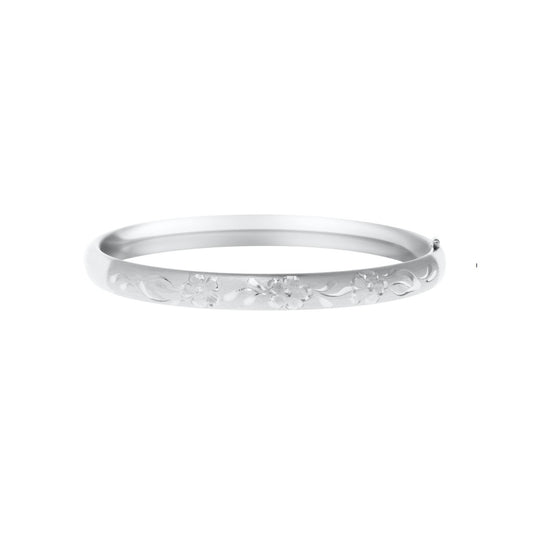 Sterling Silver Childs Engraved Bangle Bracelet