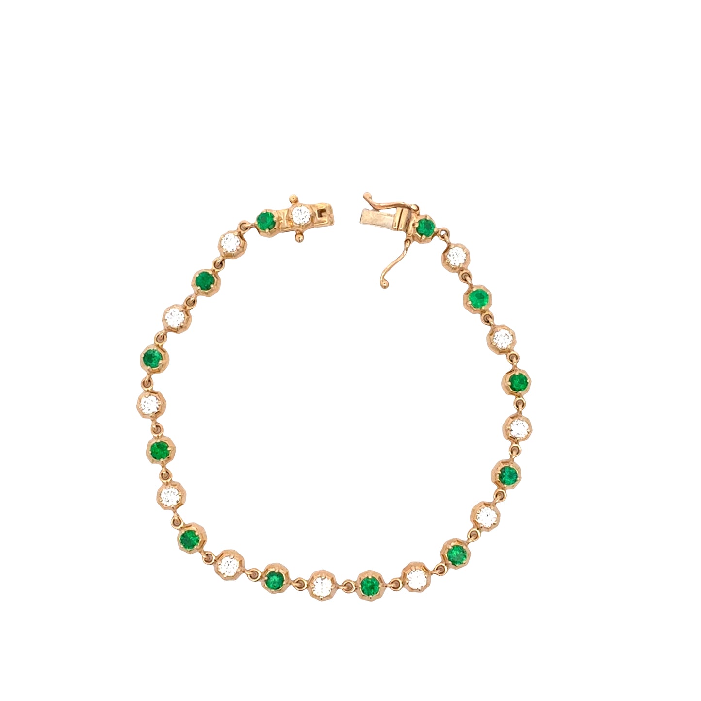 Yellow Gold Emerald and Diamond Bracelet