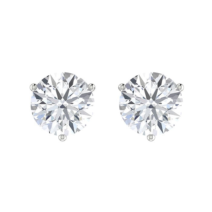 Round Diamond Stud Earrings