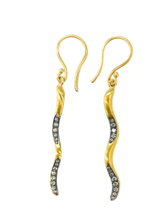 Lika Behar Swiggle Diamond Drop Earrings