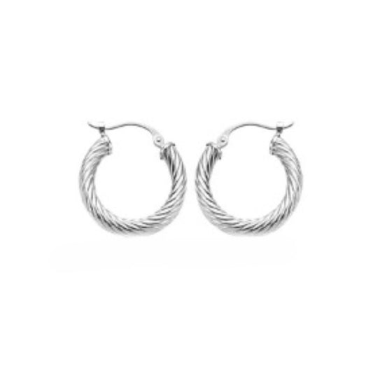 White Gold Hoop Earrings