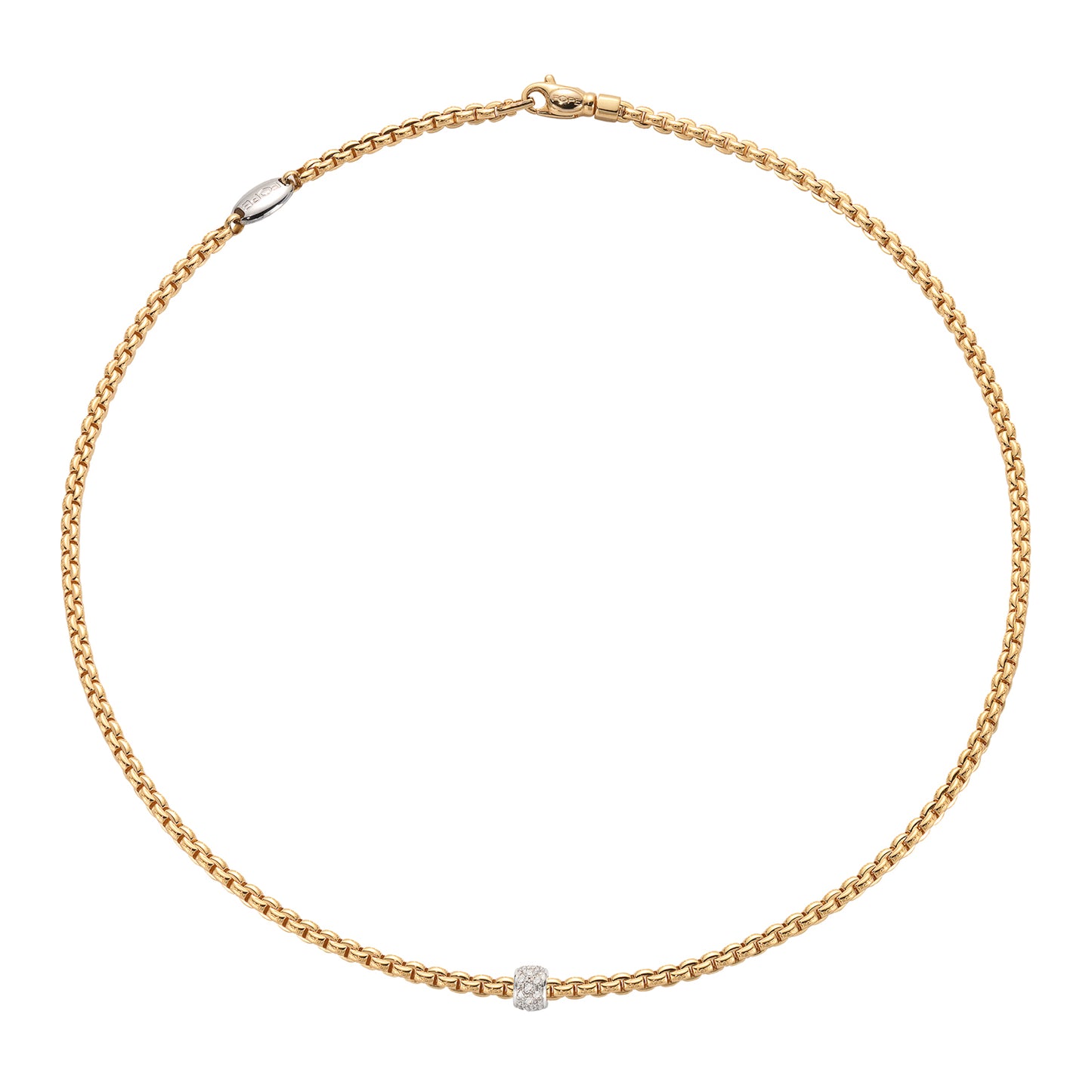 Fope Eka Pavé Diamond Rondel Necklace