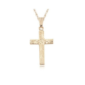 Yellow Gold Cross Pendant with Chain