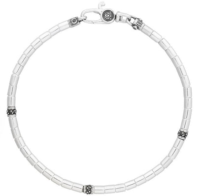 Gurhan Men's Sterling Silver Vertigo & Black Diamond Station Bracelet