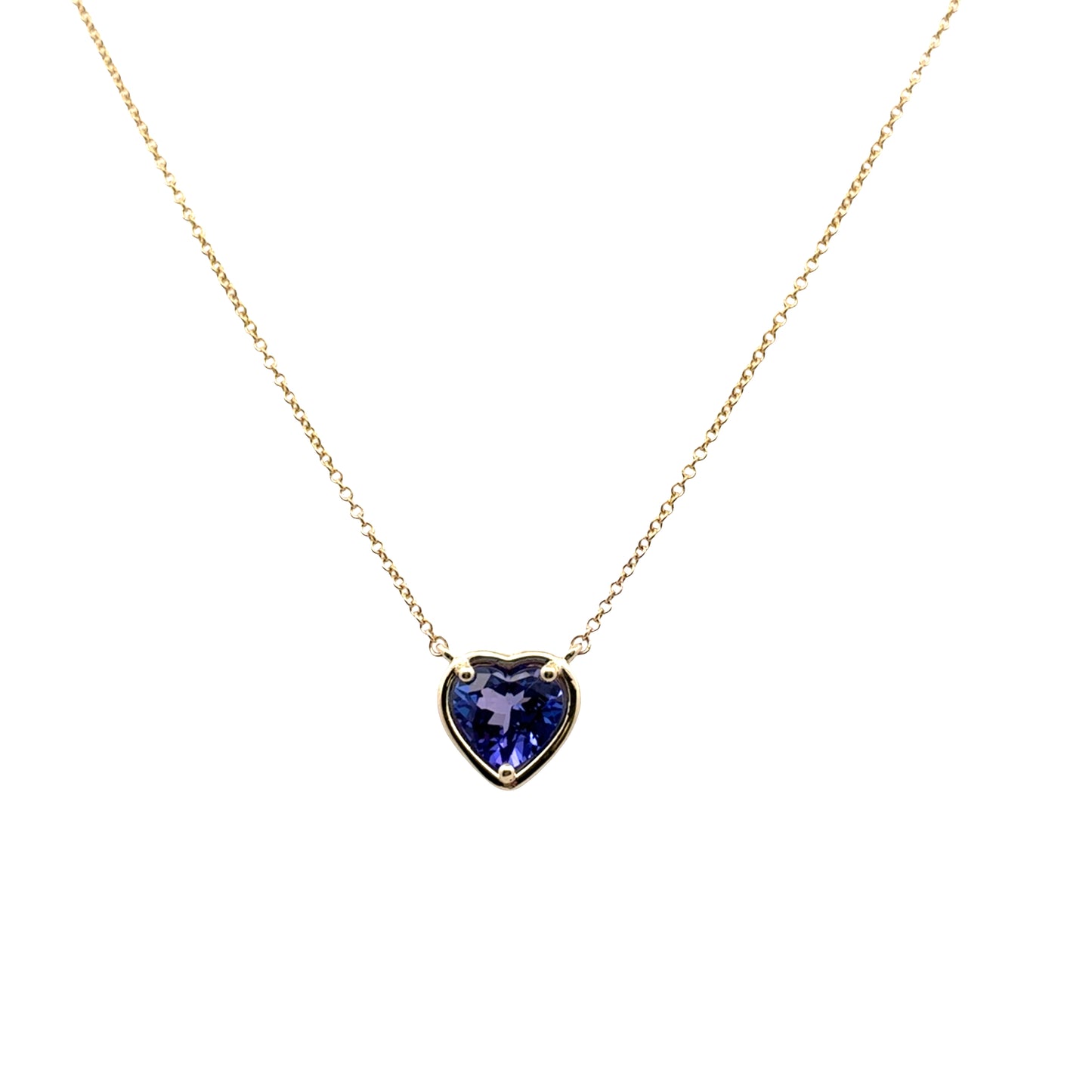 Yellow Gold Tanzanite Heart Pendant