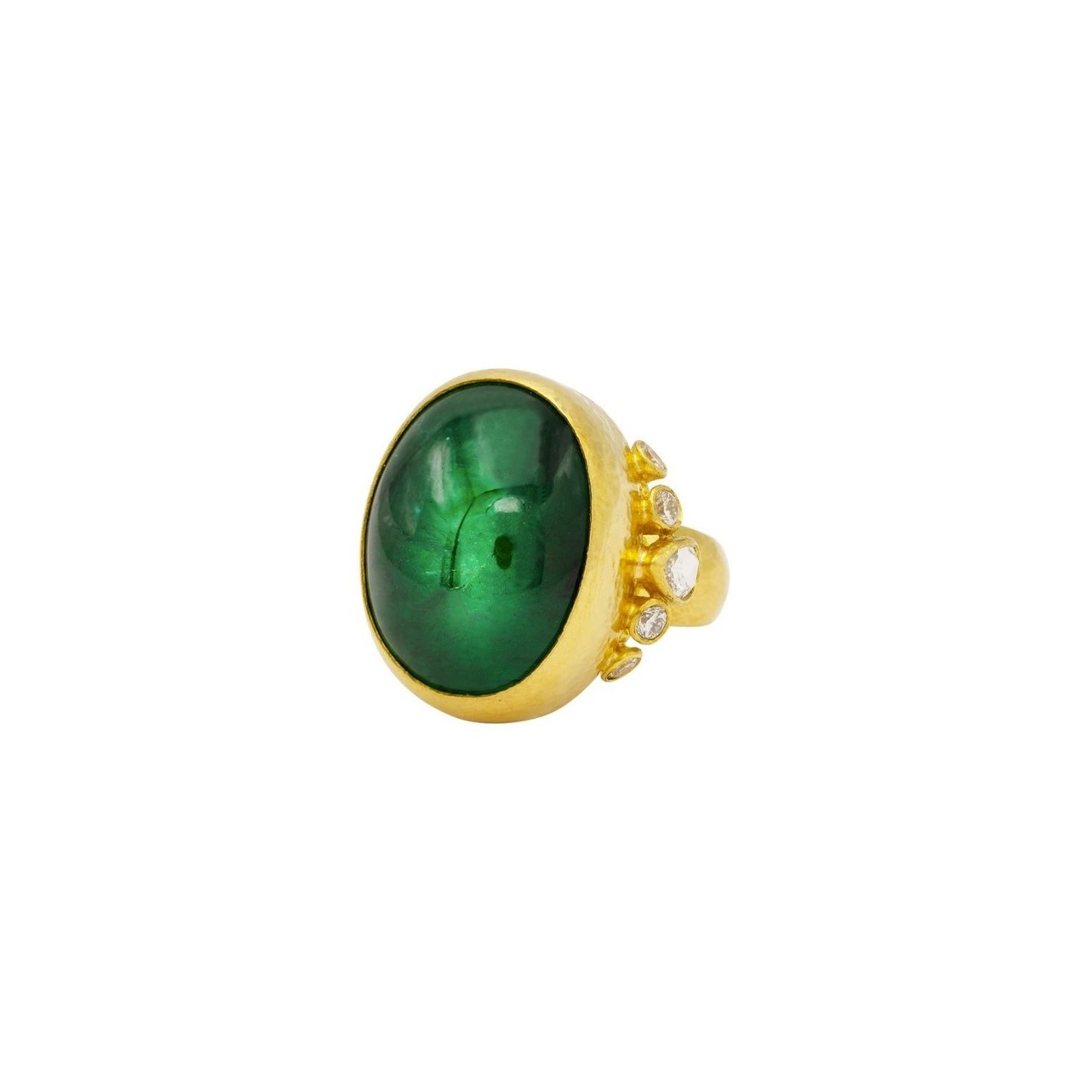 Gurhan Rune Gold Emerald Ring
