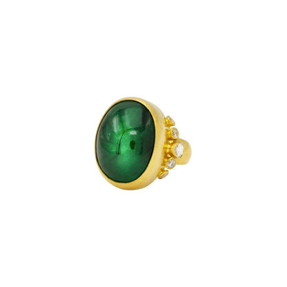 Gurhan Rune Gold Emerald Ring