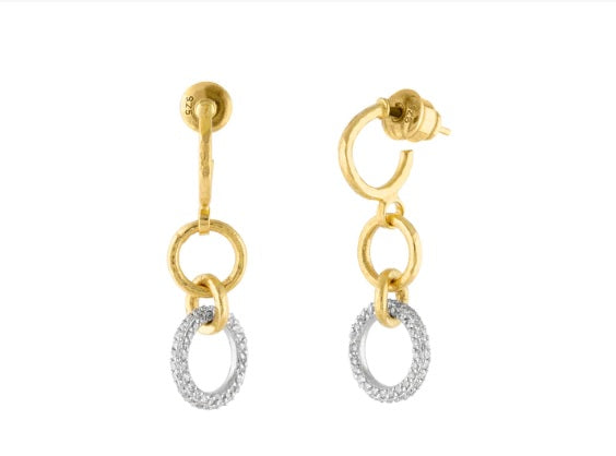 Gurhan Geo Pavé Diamond Double Drop Earrings