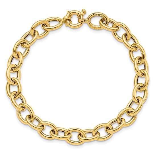 Yellow Gold Oval Link Bracelet