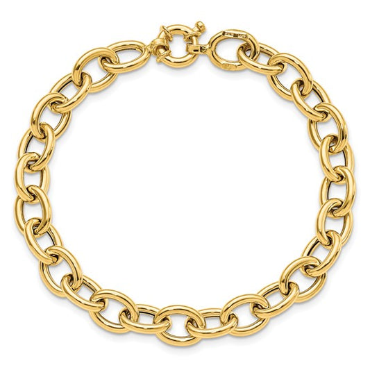 Yellow Gold Oval Link Bracelet