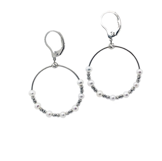 Platinum Born Debut Pearl Hoop Earrings