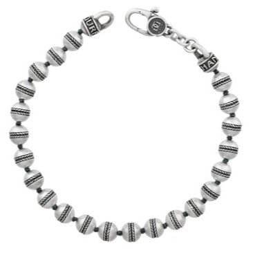 Gurhan Men's Sterling Silver Beaded Chevron Small Ball Bracelet