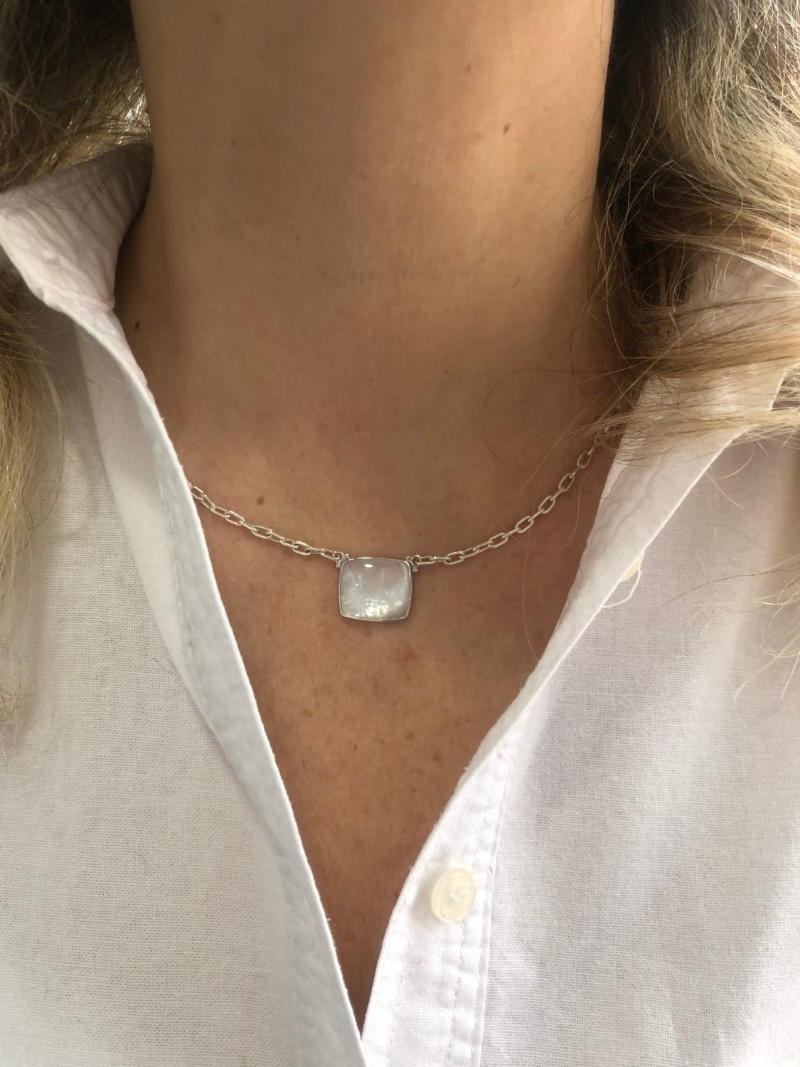 Lika Behar Silver Mother of Pearl Pendant