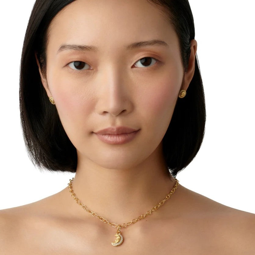 Temple St. Clair Crescent Blue Sapphire and Diamond Pendant