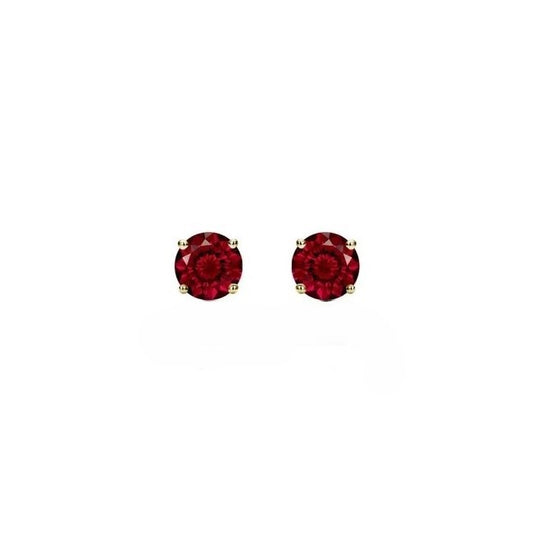 Yellow Gold Garnet Stud Earrings