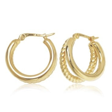 Yellow Gold Twist Hoop Earrings
