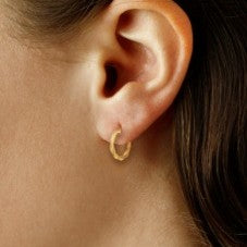 Yellow Gold Twist Hoop Earrings