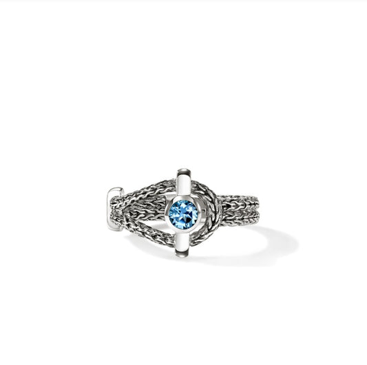 John Hardy Icon Swiss Blue Topaz Ring