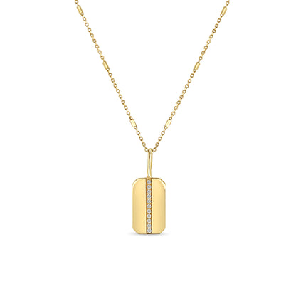 Zoë Chicco Diamond Dog Tag Pendant