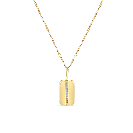 Zoë Chicco Diamond Dog Tag Pendant