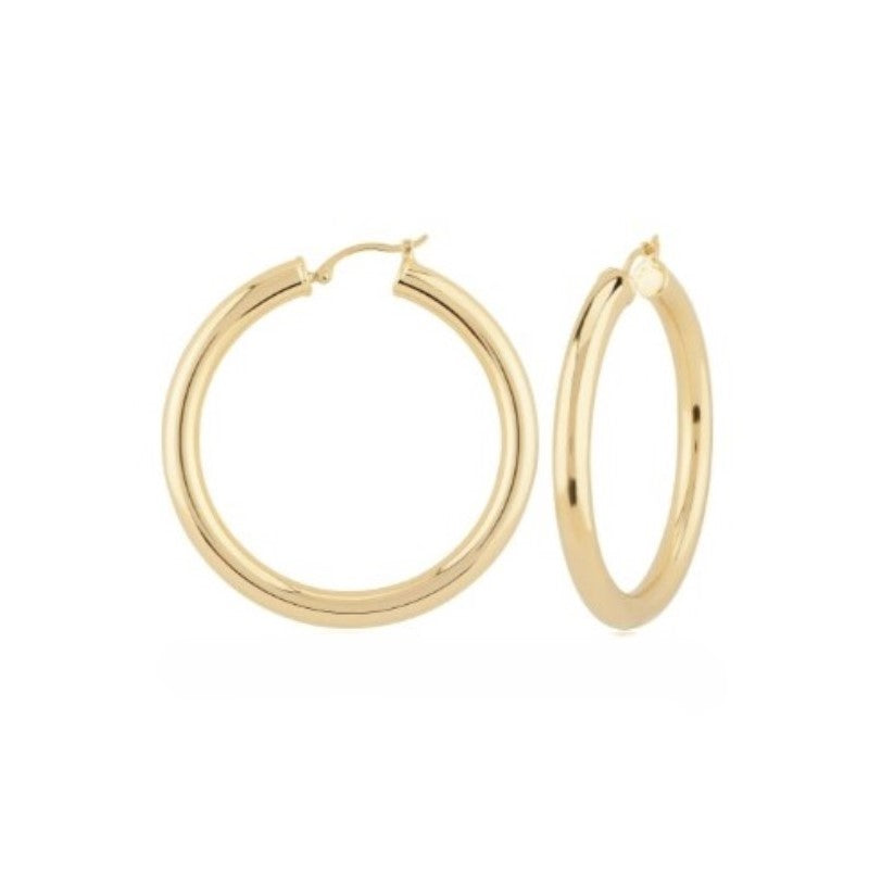 High Polished 40mm Hoop Earrings