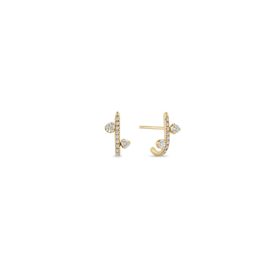 Zoë Chicco "J" Diamond Hoop Earrings