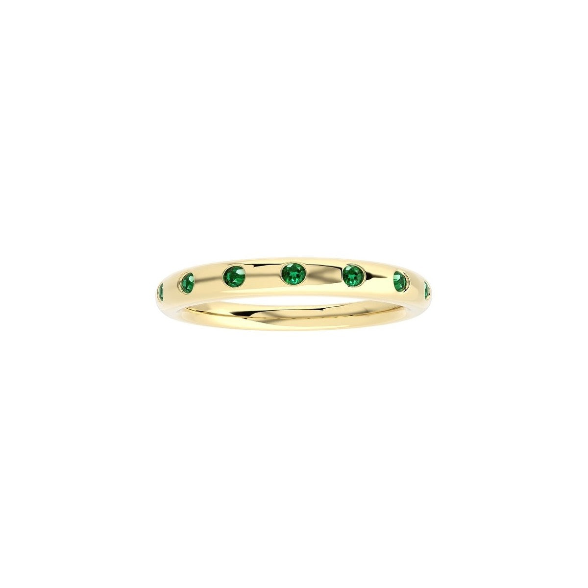 Yellow Gold Emerald Band