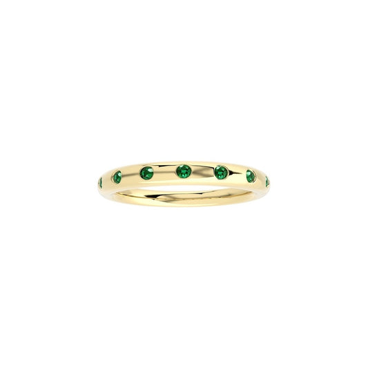 Yellow Gold Emerald Band