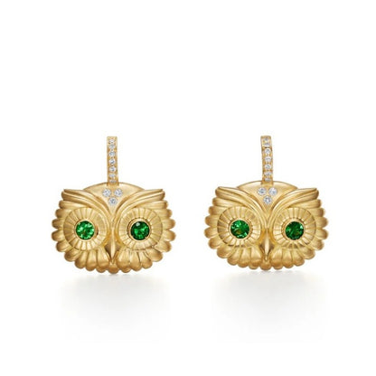 Temple St. Clair Athena Owl Hinge Earrings