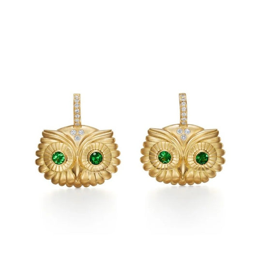 Temple St. Clair Athena Owl Hinge Earrings