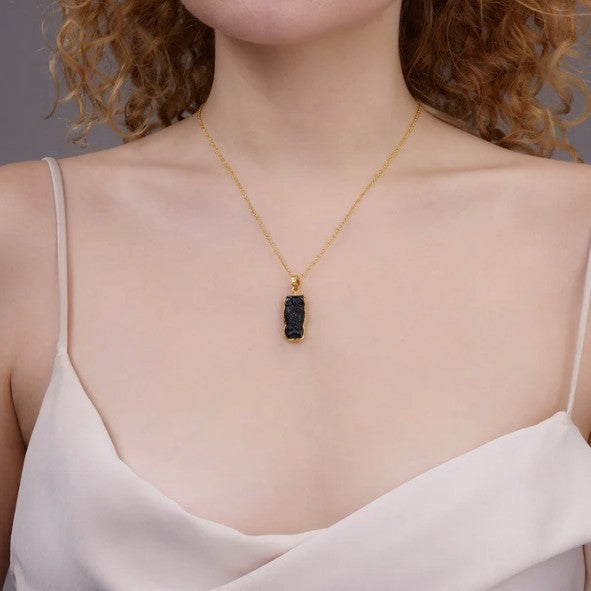 Gurhan Rune Gold Owl Pendant