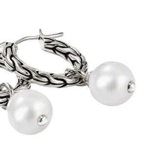 John Hardy Essentials Pearl Hoops