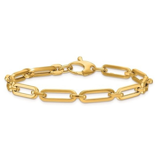 Yellow Gold Paperclip Link Bracelet