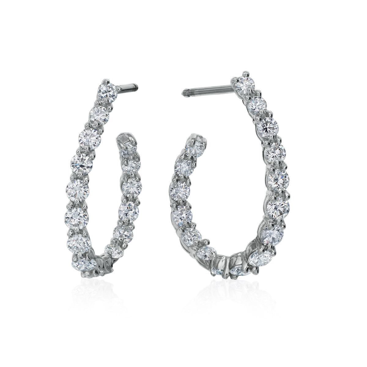 Gumuchian New Moon Diamond Hoop Earrings