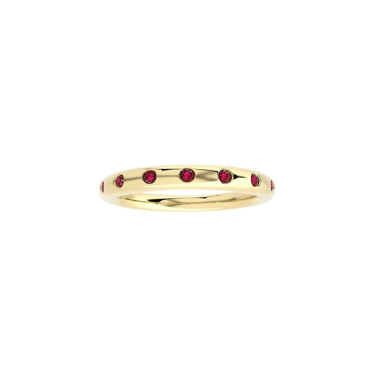 Yellow Gold Ruby Band