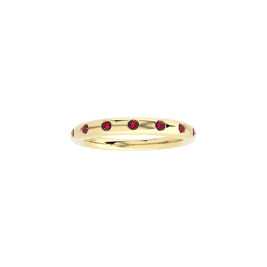 Yellow Gold Ruby Band