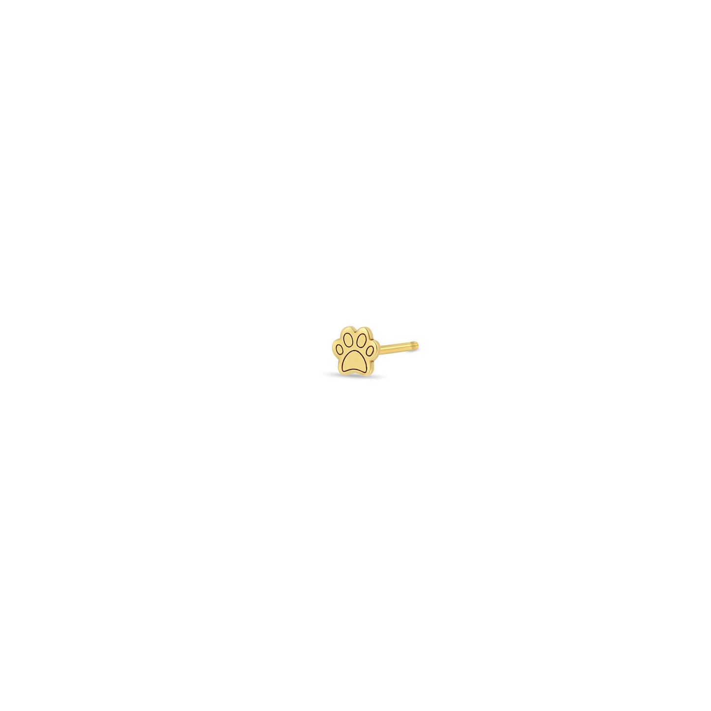 Zoe Chicco Single Dog Paw Stud Earring