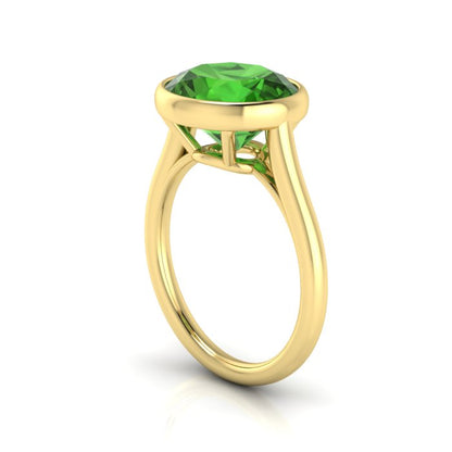 Yellow Gold Green Tourmaline Ring